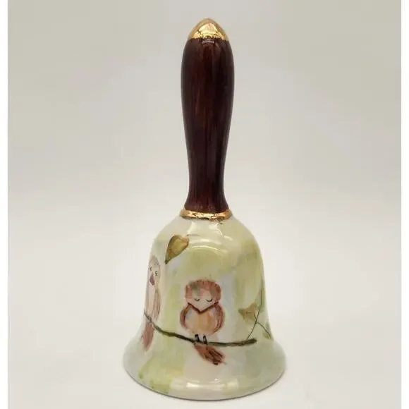 6-Sided Ceramic Bell 3 Sweet‎ Little Birds Hand Painted & Signed Light Ring Tone - Picture 5 of 8